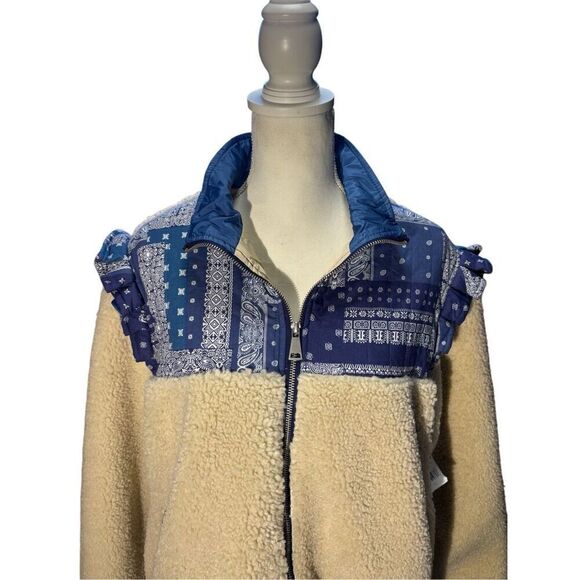 Driftwood "Bixby" Sherpa Bandana Jacket, NWT, Medium, Boho - Picture 5 of 12